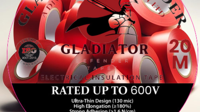 50 rolls Gladiator Defender Electrical Tape: Pack Of 50 Superior Adhesion, Flexibility, and Durability for All Your Electrical Insulation Needs