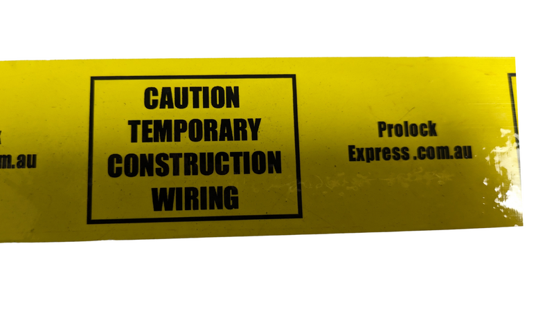 Temporary Construction Wiring Tape to satisfy AS/NZS 3012 CL 2.5.4