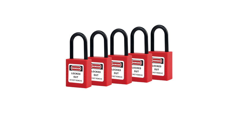 Series 38mm Nylon Shackle Safety Padlock BD-G11 - Ultimate Lockout-Tagout Solution. Safety Padlock, Nylon Shackle, Lockout Tagout, Industrial Safety, Equipment Lockout, Pack of 5. - Prolock Express