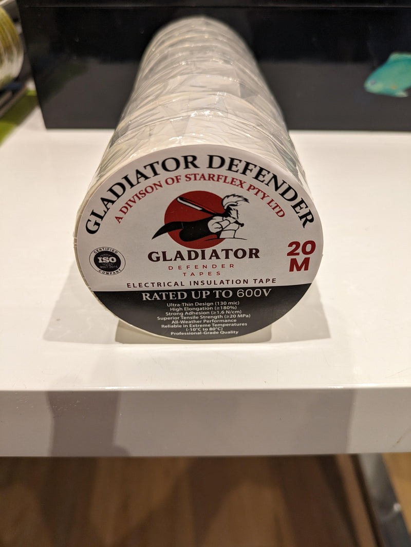 50 rolls Gladiator Defender Electrical Tape: Pack Of 50 Superior Adhesion, Flexibility, and Durability for All Your Electrical Insulation Needs